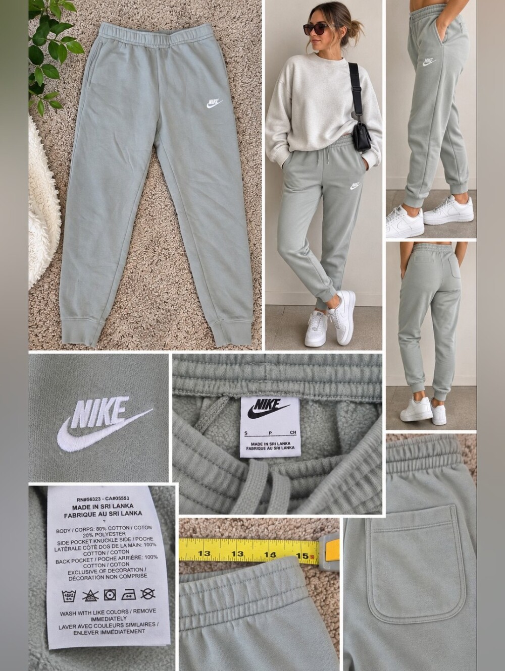 Nike Sportswear Club Fleece Joggers Sage Green Size Small